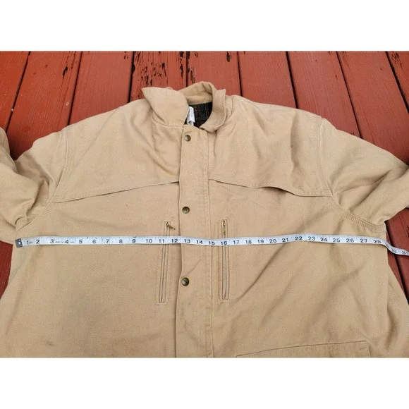 VINTAGE CARHARTT C10 PLAID BLANKET LINED SHORT COAT SIZE XXL UNION MADE IN USA - Picture 7 of 10